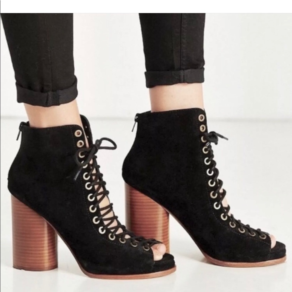 Jeffrey Campbell Black Lace Up Boots